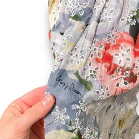 NWT Gipsy Queen NJ Couture Paris Anthropologie Embroidered Eyelet Mini Dress S - Picture 8 of 11